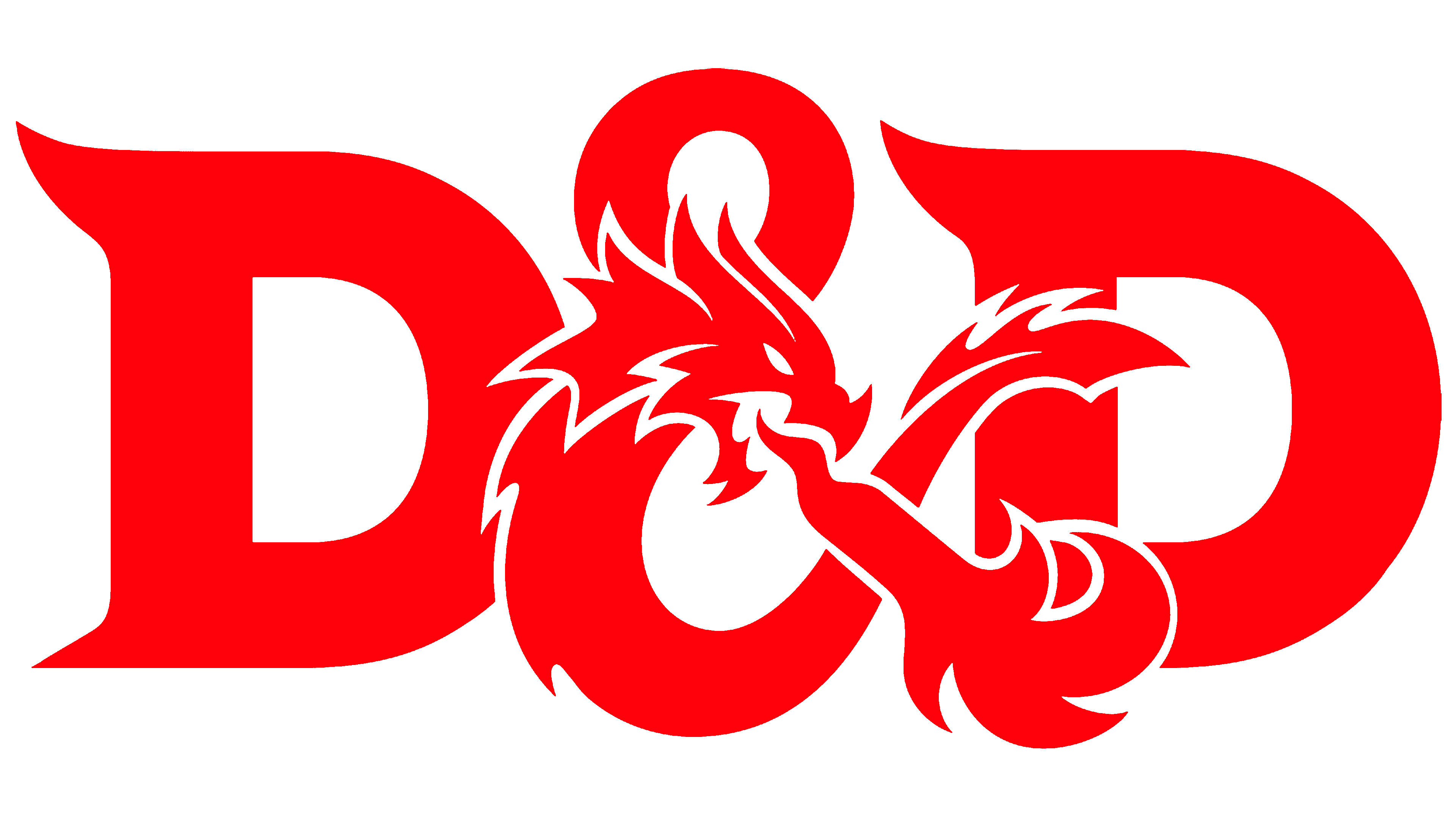 Red Dungeons & Dragons ampersand dragon symbol.